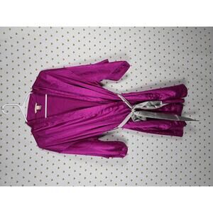 Victorias Secret Satin Silky Robe Purple Kimono Wrap SMALL MEDIUM
